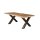 Baumstamm Esstisch Yukon Akazie Top 4 cm  X-Beine